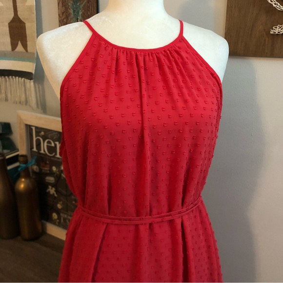 Elle High Neck Sleeveless Coral Dress - Size XL - Picture 2 of 13